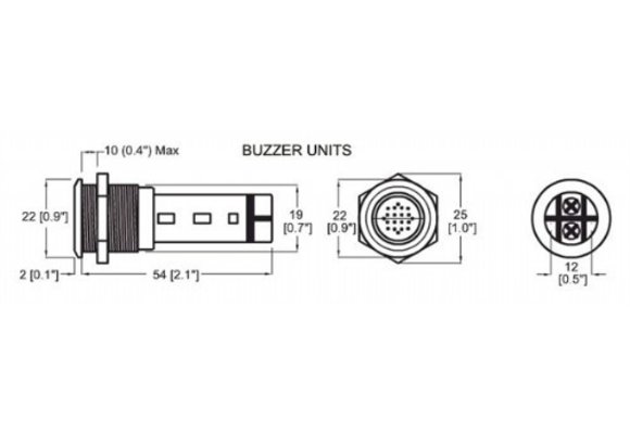 BEP buzzer en warninglight metaal 24v red led