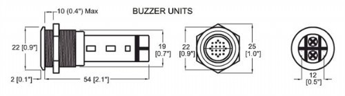 BEP buzzer en warninglight metaal 24v red led
