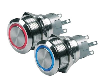 BEP buzzer en warninglight metaal 12v red led