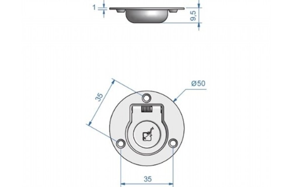 RVS ronde luikring 50 mm