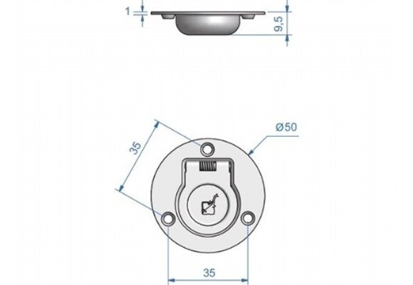 RVS ronde luikring 50 mm