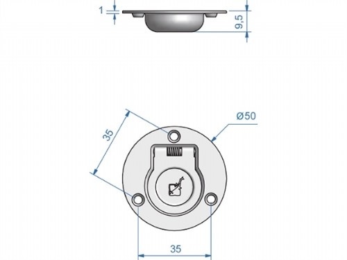 RVS ronde luikring 50 mm
