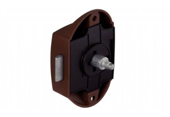 Slot - Bruin Chroom kunststof huis 75x45mm