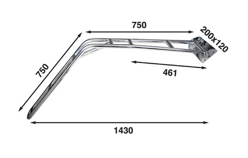 Batsystem Davit systeem DV25 voor ronde spiegel - incl. blokken