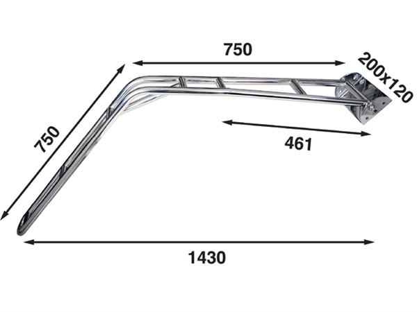 Batsystem Davit systeem DV25 voor ronde spiegel - incl. blokken