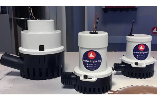 Allpa Midi bilgepomp 50l/min  12V  3.0A  Ø 24 mm-slangaansluiting