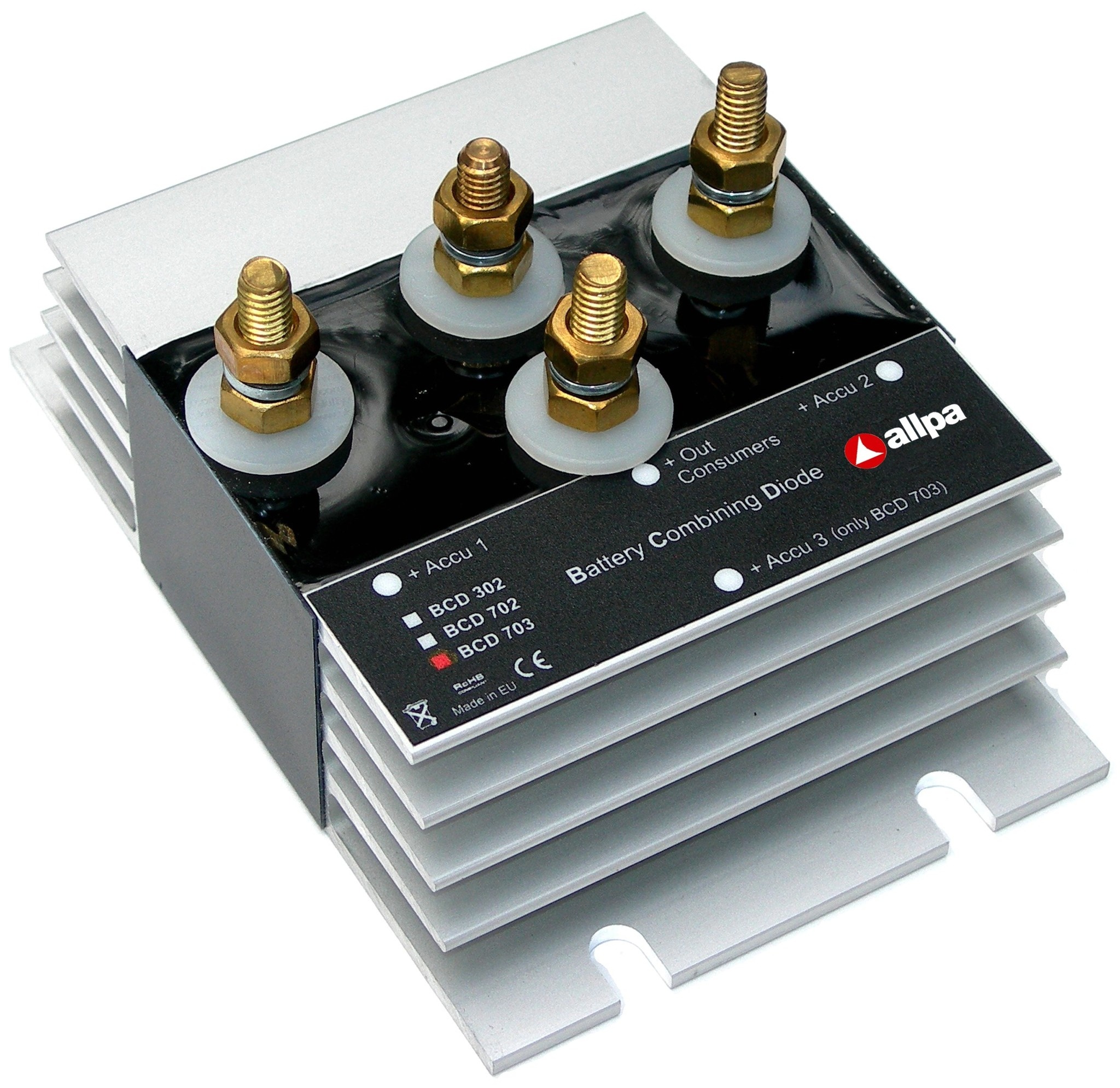 Schottky Batterie combining diodeblok 3-uitgangen