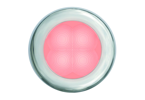 Hella Slim-Line ROUND Oriëntatieverlichting  rood  12V LED  RVS gepolijste rand  Ø72mm