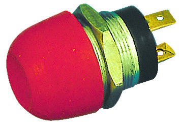 Allpa Messing-verchroomde druk (onderbreek) schakelaar  20A  boorgat Ø21mm  rode knop (waterdicht)
