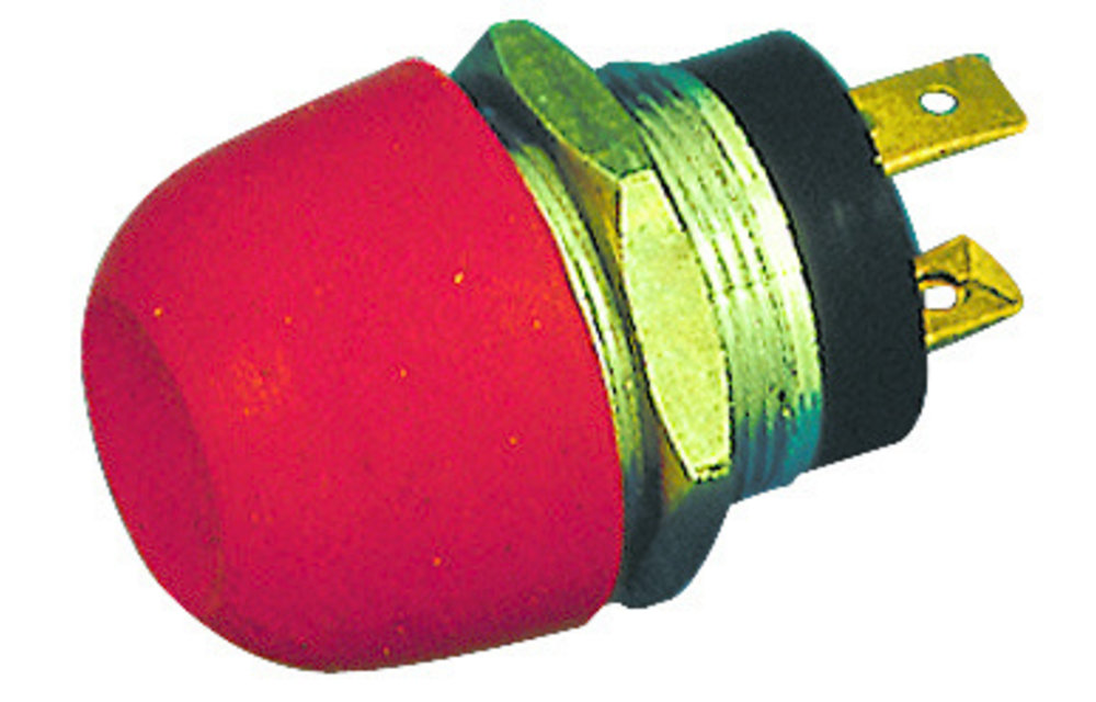 Allpa Messing-verchroomde druk (onderbreek) schakelaar 20A boorgat Ø21mm rode knop (waterdicht)