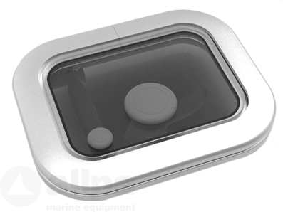 Goïot Aluminium luik model Opal 03  satin  afm. 285x230mm  gatmaat 231x176mm  inbouwdiepte 15mm