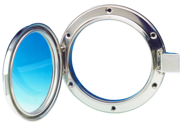 Allpa RVS Patrijspoort  Ø190mm  openklapbaar model met gehard glas  gatmaat Ø141mm