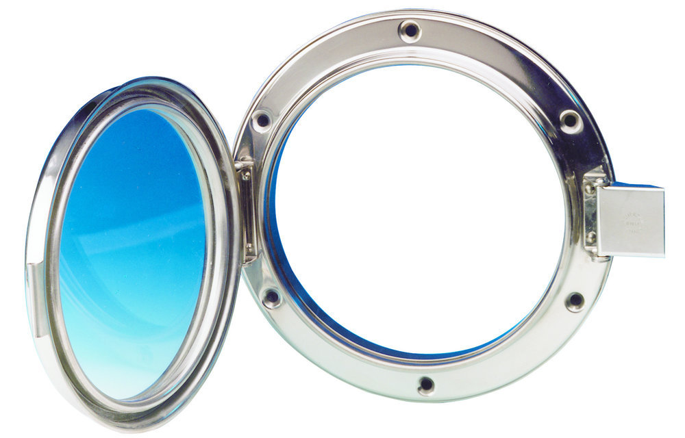 Allpa RVS Patrijspoort  Ø265mm  vast model met gehard glas  gatmaat Ø220mm