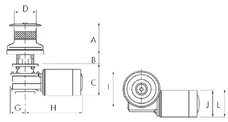 Lofrans windlasses Capstan verticaal  model T1000  12V  1000W