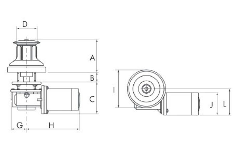 Lofrans windlasses Capstan verticaal  model T1000  12V  1000W