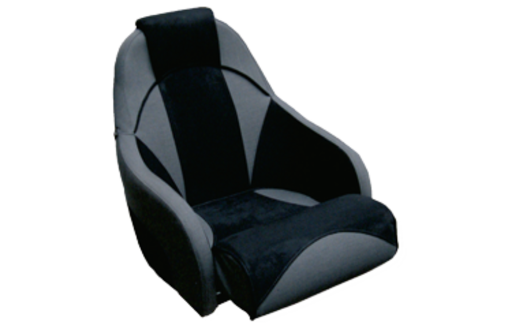 Allpa Stuurstoel model Ocean 51 Flip-Up grijze stof met zwart Alcantara