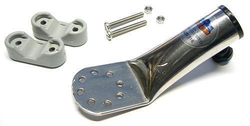 Allpa RVS vlaggenstokhouder voor railbevestiging 45º  binnenmaat Ø22mm