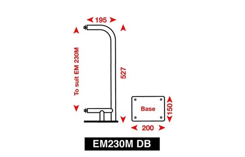 Echomax 230M-DB Bevestigingsbeugel voor dekmontage