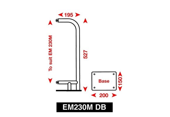 Echomax 230M-DB Bevestigingsbeugel voor dekmontage