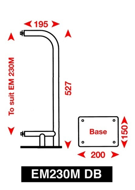 Echomax 230M-DB Bevestigingsbeugel voor dekmontage