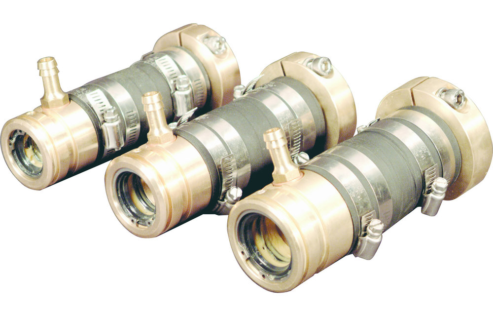 Allpa Bronzen zwevend binnenlager met dubbele keerring voor schroefas Ø35mm & koker Ø50mm