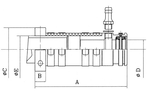 Allpa Bronzen  zwevend binnenlager met dubbele keerring  voor schroefas Ø35mm & koker Ø50mm
