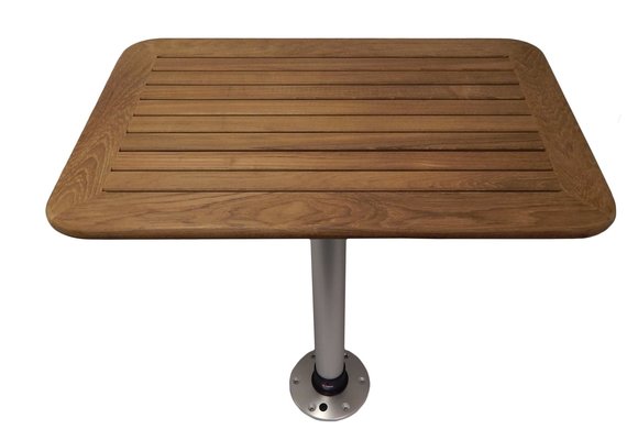 Tafel Teak 450x700x25mm set met poot (H=686mm) en voet*