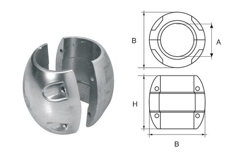 Allpa Aluminium Anode voor as bolvormig