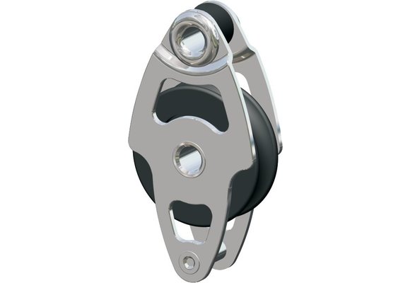 Antal RVS 316 mini block serie 34x6  kogelgelagerd  webbing block + becket (hondsvot)