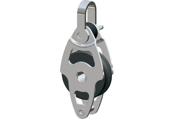 Antal RVS 316 mini block serie 34x6  kogelgelagerd  single block + becket (hondsvot)