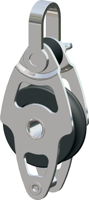 Antal RVS 316 mini block serie 34x6  kogelgelagerd  single block + becket (hondsvot)