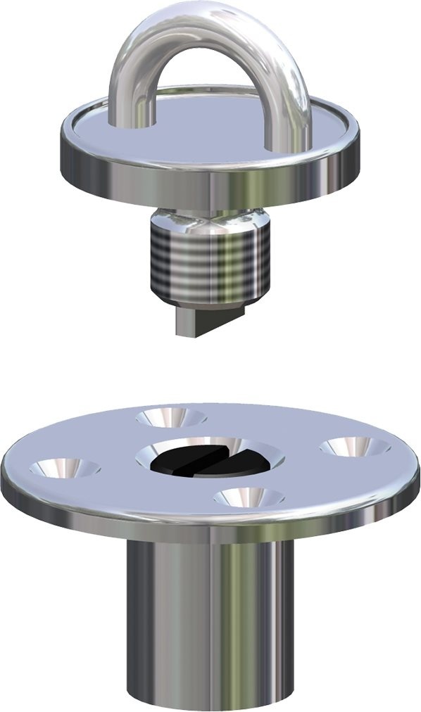 Antal RVS screwed deck eye  voor block serie OPF-70