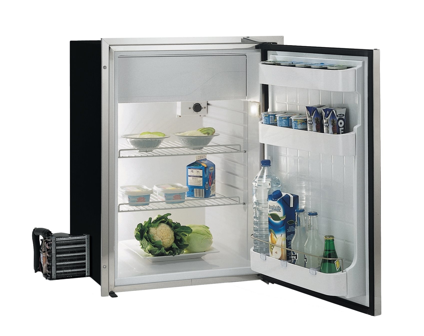 Allpa RVS inbouwkoelkast Sea Steel model C130LX  133l (vriesvak 17 1)  12/24V  ext. compressor