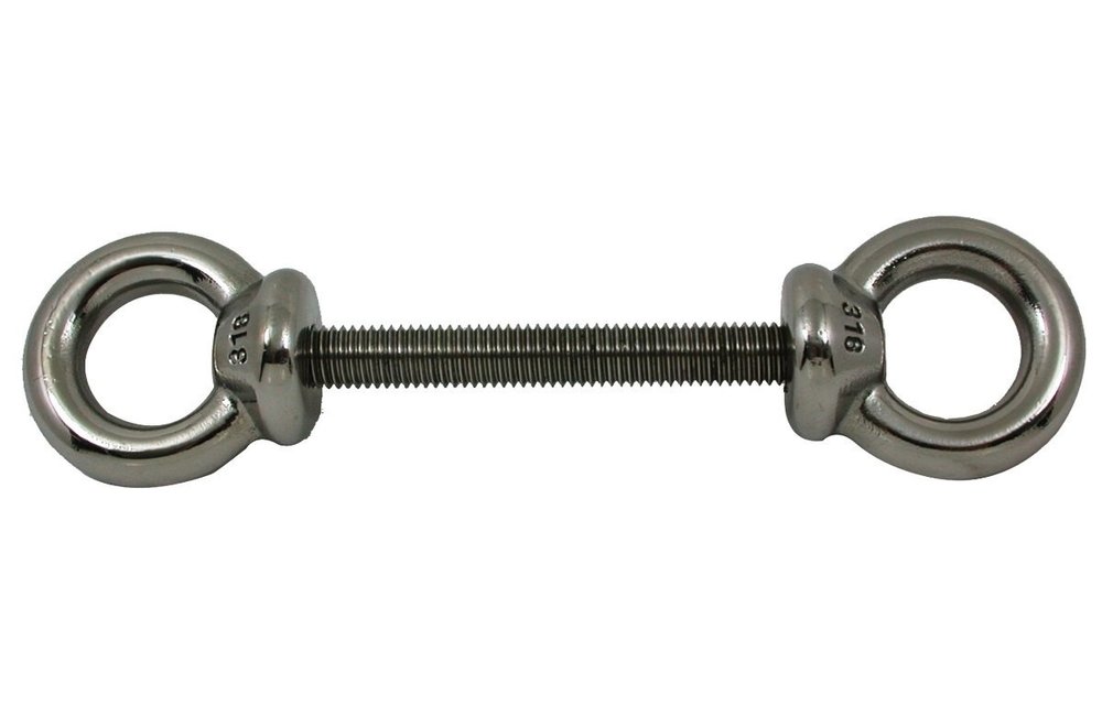 Allpa RVS dubbele ringbout (schroefoog) A=100mm B=10mm C=22mm D=145mm