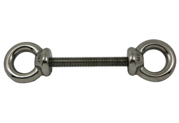 Allpa RVS dubbele ringbout (schroefoog)  A=100mm  B=10mm  C=22mm  D=145mm