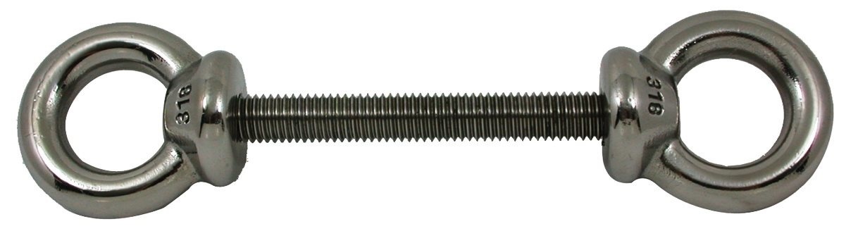 Allpa RVS dubbele ringbout (schroefoog) A=100mm B=10mm C=22mm D=145mm