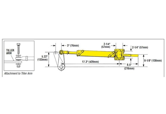 SeaStar Cilinder 58kgm voor hydraulisch inboard stuursysteem ( BA125-7ATM)