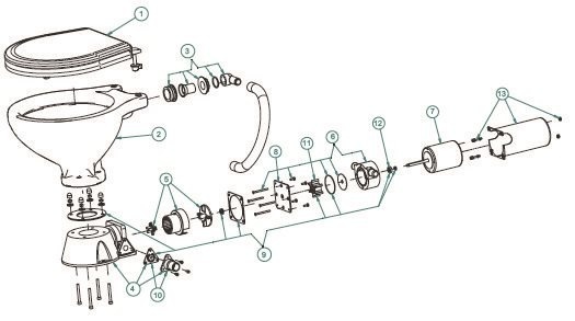 Allpa Space saver elektrisch toilet 12/24 volt