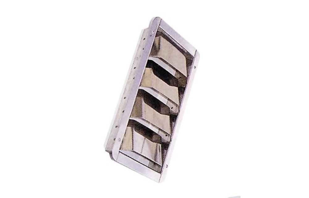 Allpa RVS Ventilatierooster Louvre 240x90x29mm (inbouwmaten) 265x112mm (buitenmaten)