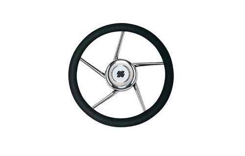 V01 Stuurwiel RVS 350 PU | Zwart