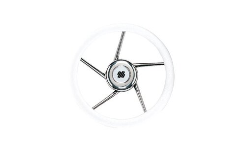 V01 Stuurwiel RVS 350 PU | Zwart