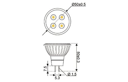 LED vervangingslamp 4xSMD - GU5.3 - 5 watt