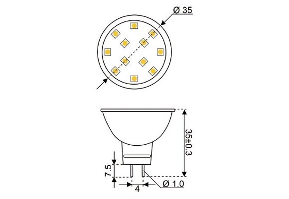 LED vervangingslamp  12xSMD - GU4 - 2 watt