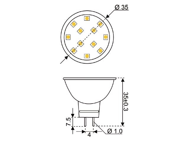 LED vervangingslamp  12xSMD - GU4 - 2 watt