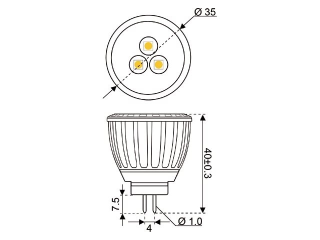 LED vervangingslamp 3xSMD - GU4 - 3.1 watt