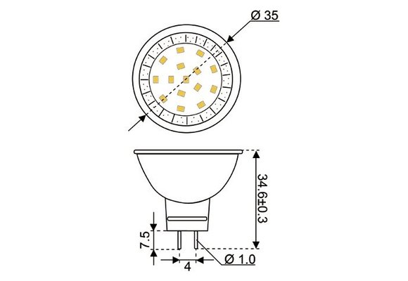 LED vervangingslamp  15xSMD - GU4 - 1.5 watt