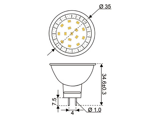 LED vervangingslamp  15xSMD - GU4 - 1.5 watt