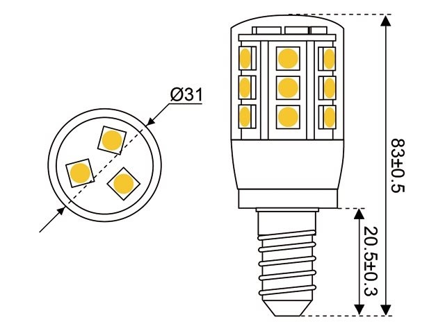 LED vervangingslamp  24xSMD - E14 - 4 watt