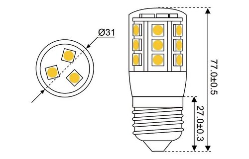 LED vervangingslamp  24xSMD - E27 - 4 watt