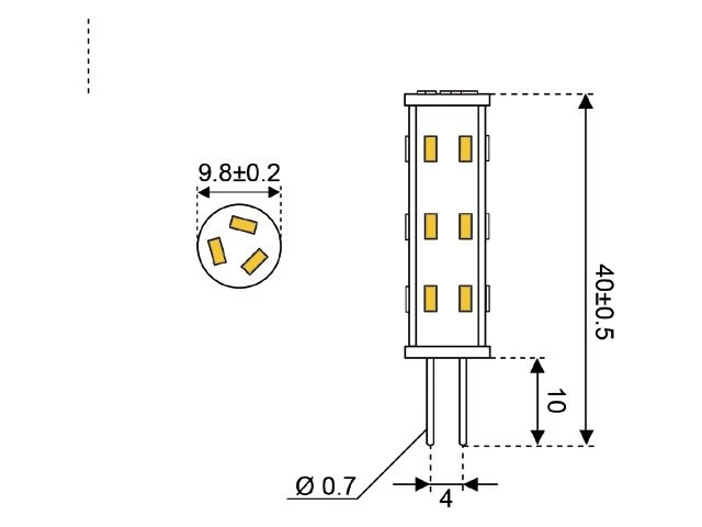 LED vervangingslamp  27xSMD - G4 - 1.3 watt